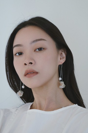 粉紅雪花耳環/耳夾 925銀針 樹脂 夾式耳環 婚禮飾品 七夕 情人節