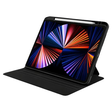 OMG 旋轉三折氣囊防摔平板保護套  黑色  1個  iPad Air6 11吋