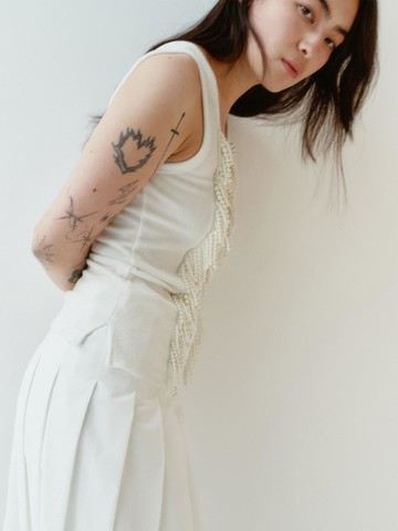 G_PEARL TASSEL SLEEVELESS