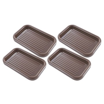 沐慕家居 桌面收納整理盤 深咖色  4個