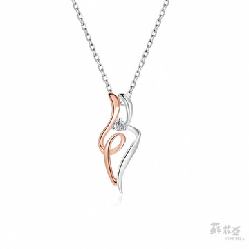 SOPHIA 蘇菲亞珠寶 - SWEET HEART 系列 14K雙色 鑽石項墜