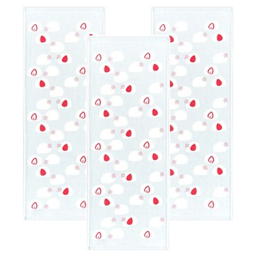 imabari towel 今治認證速乾紗布毛巾 草莓 100%棉 34x90公分  3條