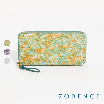 ZODENCE PAINTING進口真皮印象藝術拉鍊長夾