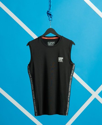 Superdry Men's Men's Training Slim Fit Taped Tank Top Black - Size: XL