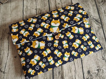 英國製作 海軍藍日本和風柴犬 電腦保護套 switch ipad 書套