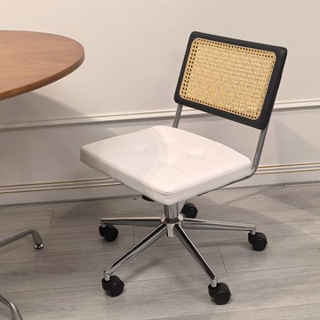 中古藤編電腦椅子靠背家用學習椅可旋轉升降辦公椅舒適久坐書桌椅