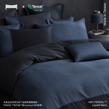 【UN#】頂級LF天絲300織｜復古時尚《BLOKECORE》台灣製 100%TENCEL 萊賽爾纖維 -床包枕套/被套