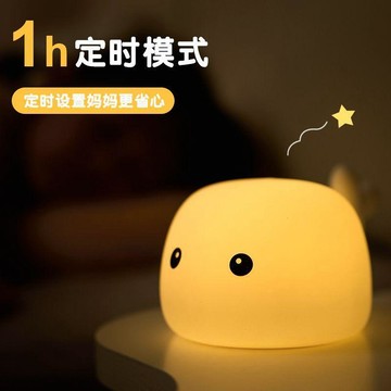 ✨臺灣出貨✨軟硅膠小夜燈充電式無需插電臥室檯燈牀頭起夜護眼氛圍燈手拍燈