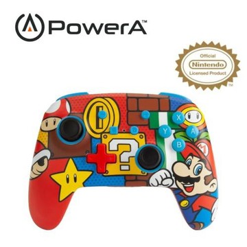 【PowerA】*任天堂官方授權*增強款藍芽5.0無線遊戲手把限量款(1519764-02)-瑪利歐嘻哈