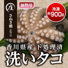 香川県産　下処理済み・加熱用　冷凍生タコ(さぬき蛸)1杯　約900g
