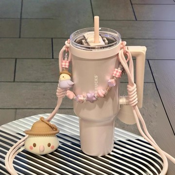星巴克杯子2026新年禮物新品秋日野野系列鸚鵡大容量不鏽鋼雙飲口杯配掛飾