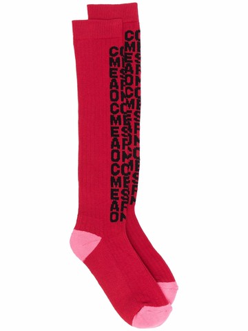 Comme Des Garçons Homme Plus - logo-print socks - men - Cotton/Nylon/Polyester/Polyurethane - S - Red