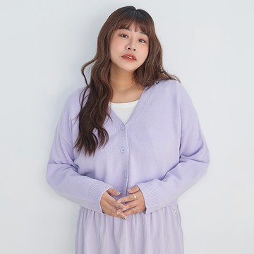 經典V領多色短版針織外套