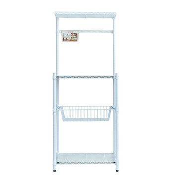 【dayneeds】輕型60X35X150cm烤白微波爐架 含掛籃(寬21cm)