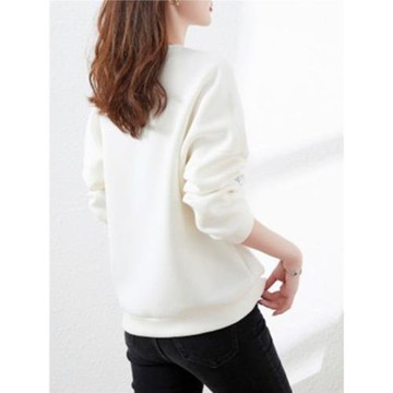 100純棉高質量刺繡上檔次衣服高級感無帽衛衣外套女潮ins秋冬季