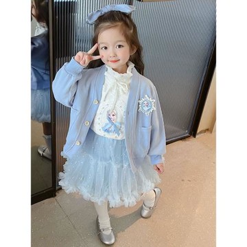 女童秋裝公主裙春秋款兒童裙小女孩愛莎裙子寶寶洛麗塔愛沙連衣裙