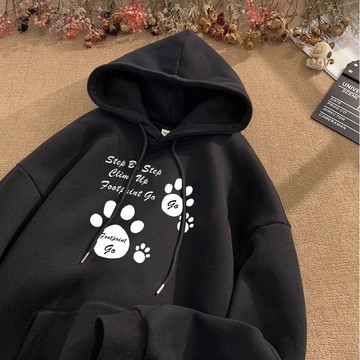 愛依依  帽T 連帽上衣 大學T 學院風 學生上衣 S-5XL秋季情侶款學生休閒加絨加厚連帽衛衣-9227.