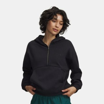 【UNDER ARMOUR】UA 女 Icon Fleece 半開襟長袖帽T_6012843-001