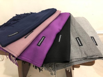 Flat 135 X 台灣設計師 Cashmere圍巾 重量240g專屬客製化 繡字