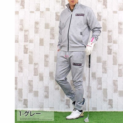 ゴルフ セットアップ メンズ 上下セット ゴルフウェア 総柄 ロゴ