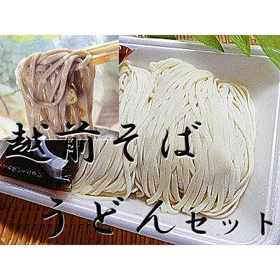 越前そば 2食 うどん 2食 計 4食分セット 生うどん 冷凍 麺つゆ付 冷凍生うどん 生 うどん 越前そば 越前蕎麦 生そば 越前 そば