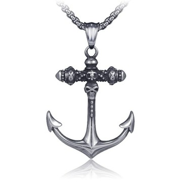 【巴黎精品】現貨+預購 鈦鋼項鍊鈦鋼吊墜-船錨嘻哈型男流行男飾品v1ak42