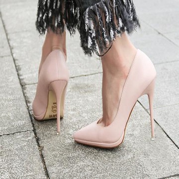 性感水臺高跟鞋女2025新款淺口單鞋少女夏季細跟尖頭超高跟12,5cm