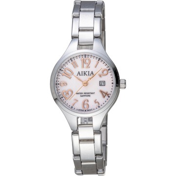 AIKIA 優雅甜心時尚腕錶-3A2301WP2N2/珍珠貝x玫瑰金色刻度28mm