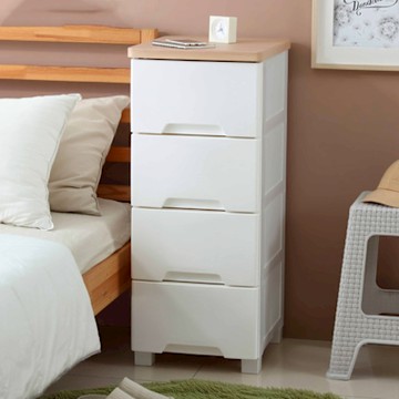 真心良品 KEYWAY聯府面寬37.6cm里亞木頂板四層收納櫃68L-1入