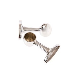 圓頭管座,25mm,鍍鉻色, 2支/袋