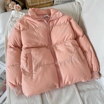 粉色加厚女生冬季棉服女新款秋冬面包服棉襖棒球服棉衣