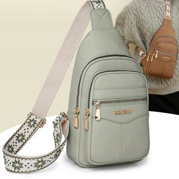 胸包女新韓版軟皮小背包情侶休閑百搭女士胸前包單肩斜挎包潮小包