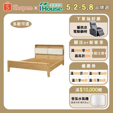 IHouse-【現貨熱銷中】台規優質實木燈光床台 (3段高度可調整)