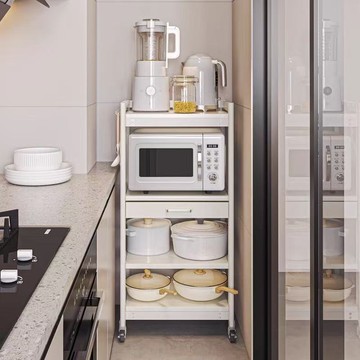 廚房微波爐烤箱置物架夾縫抽屜可移動儲物架防塵可移動抽拉置物架