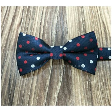 【Laifuu拉福】紅白點點色織領結新郎結婚領結糾糾(藍底紅白點)