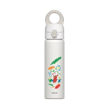 磁吸水壺 AquaStand 不鏽鋼 700cc - 附吸管 白 - 幾米 Jimmy Liao - 兔子系列-大毛衣