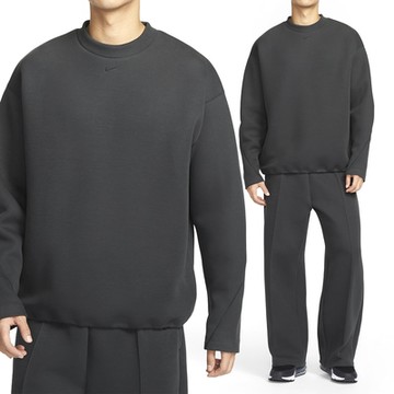 Nike TCH FLC Crew 男款 黑色 運動 休閒 大學T 寬鬆 圓領 小勾 上衣 長袖 HJ2939-060