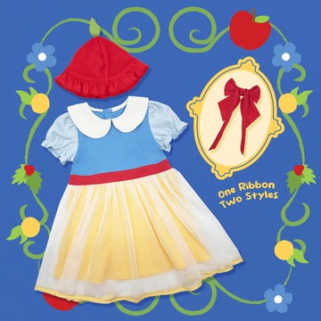 OMYMONSTER 甜美蘋果公主造型連身紗裙連兩用蝴蝶結髮帶