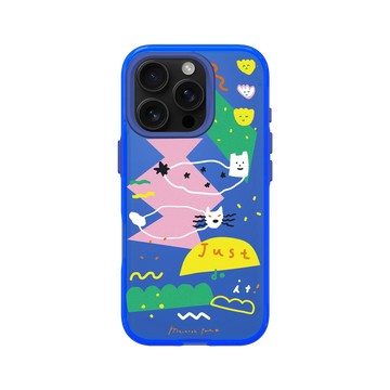 iPhone 16 Pro Clear 激光藍 - MacaronToe 馬卡龍腳趾 - 麻糬貓與綠怪獸 Ｍochi & Green