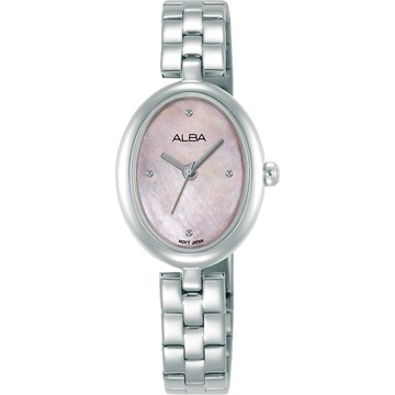 ALBA Fashion 優雅時尚橢圓形珍珠貝女錶-23x29mm(AH8925X1/VJ21-X182P)
