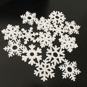 🔥 台灣出貨🔥可開發票 50個/包3.5cm白色木片雪花聖誕裝飾木片手工diy蛋糕花藝插牌材料