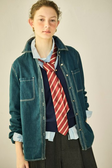 復古牛仔風長袖襯衫