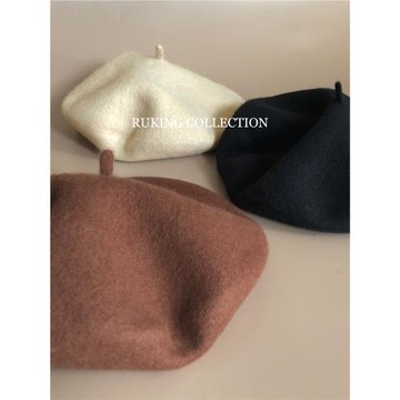 法式帽子110支澳洲羊毛呢貝雷帽女新款秋冬顯臉小蓓蕾帽畫家帽