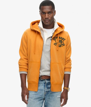 Superdry Men's Men's Vintage Athletic Zip Hoodie Gold / Track Gold - Size: Xxl