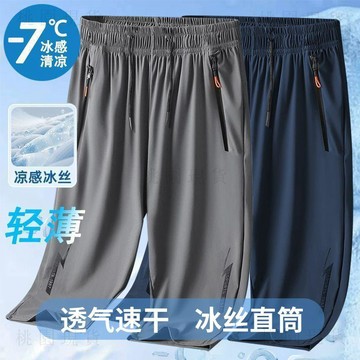 現貸隔日達526💥寬鬆大碼速幹運動褲 透氣冰感休閒短褲冰絲短褲男夏季薄款