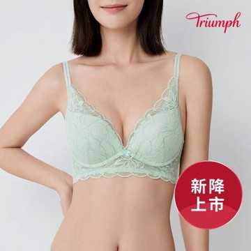 清新茉莉系列 澎澎氣墊提托無鋼圈內衣 薄荷霧綠
