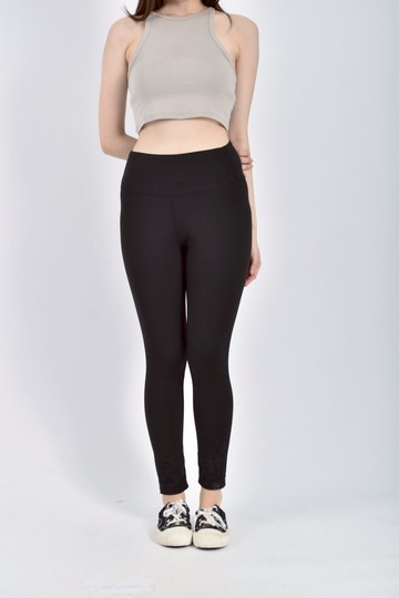 加購優惠(XL) 高腰運動緊身黑色長褲