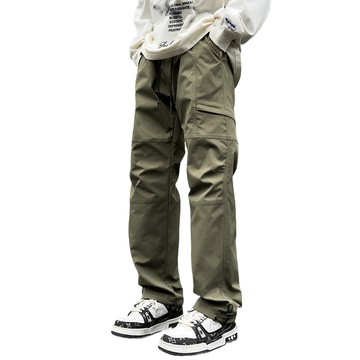 【HOT 本舖】男装冬季防潑水長褲寬鬆休閒直筒長褲加絨高街潮牌高品質機能加厚超柔絨衝鋒褲P52