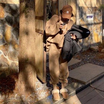 高級感運動衛衣女秋冬加絨炸街歐貨復古休閑時尚兩件套裝洋氣減齡