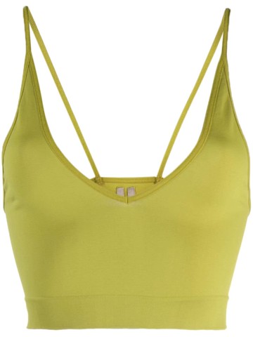 Rick Owens - V-neck stretch-design top - women - Polyamide/Spandex/Elastane - XS - Green